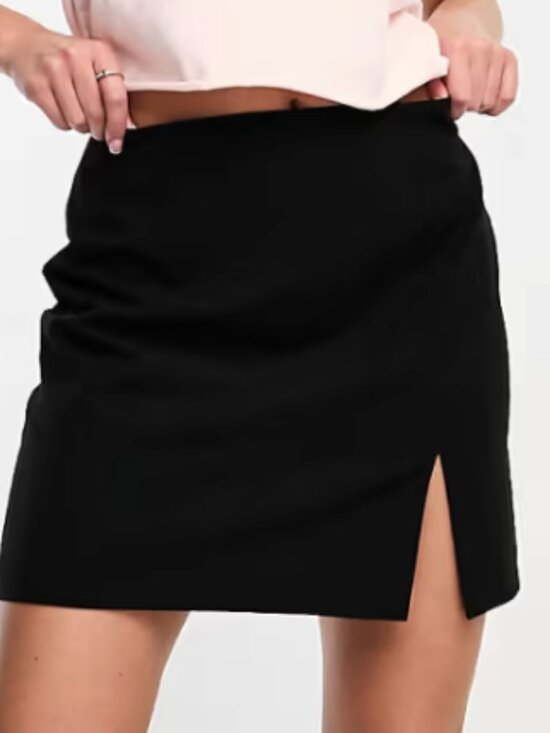 ASOS Dresses & Skirts - ASOS Black mini skirt with slit NWT size 16